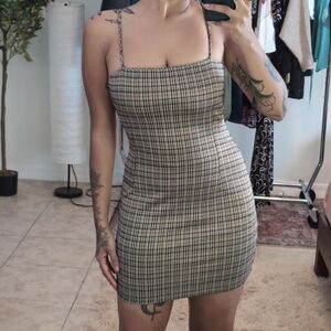 Plaid Bodycon Mini Dress